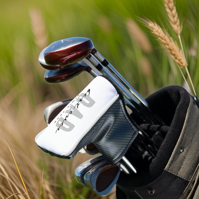 Best Dad Ever Since 20XX Modern Simple Preppy Golf Head Cover (Creator Uploaded)