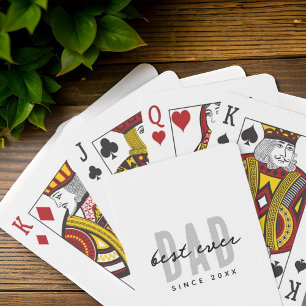 Best Dad Ever Since 20XX Modern Simple Preppy Poker Cards