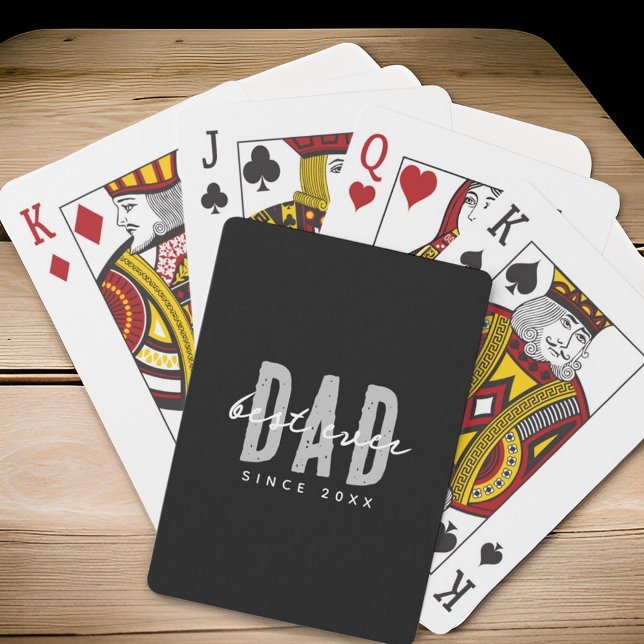 Best Dad Ever Since 20XX Modern Simple Preppy Poker Cards (Creator Uploaded)