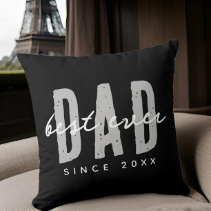 Best Dad Ever Since 20XX Modern Simple Preppy Throw Pillow