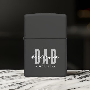 Best Dad Ever Since 20XX Modern Simple Preppy Zippo Lighter
