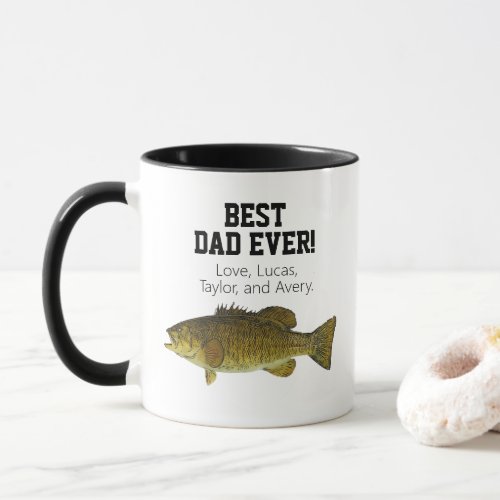 Best Dad Ever Smallmouth Bass Fishing Fathers Day Mug