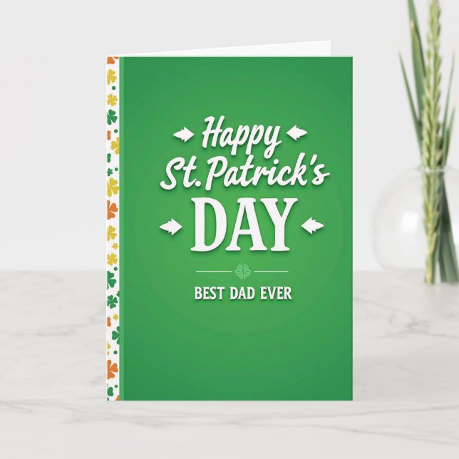 Best Dad Ever St Patricks Card (Front)