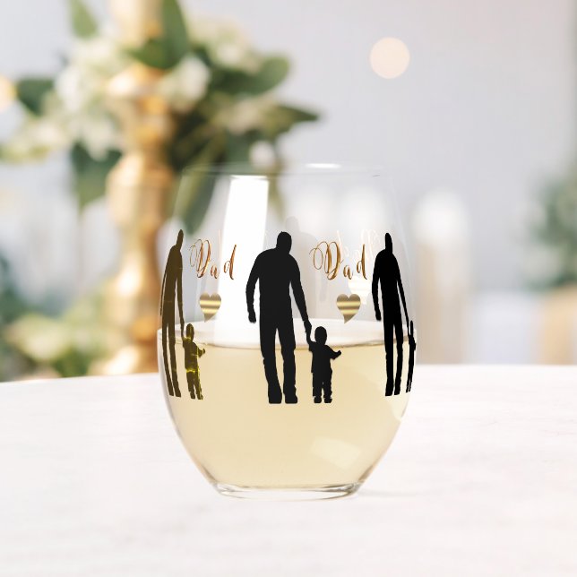 Best Dad Ever Stemless Wine Glass (Insitu (Wedding))