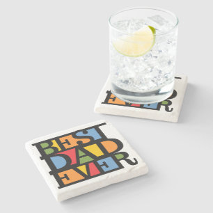 BEST DAD EVER stone coasters