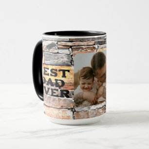 Best Dad Ever stone distressed bricks Mug
