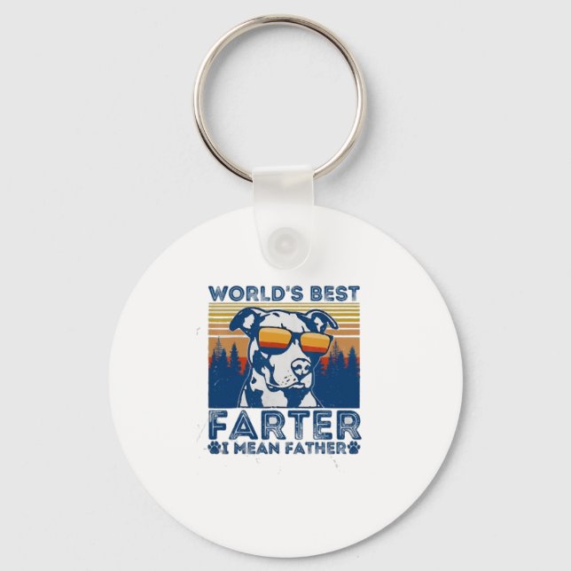 best dad ever t shirt worlds best farter keychain (Front)