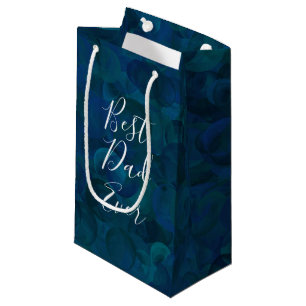 Best Dad Ever Teal Blue Small Gift Bag