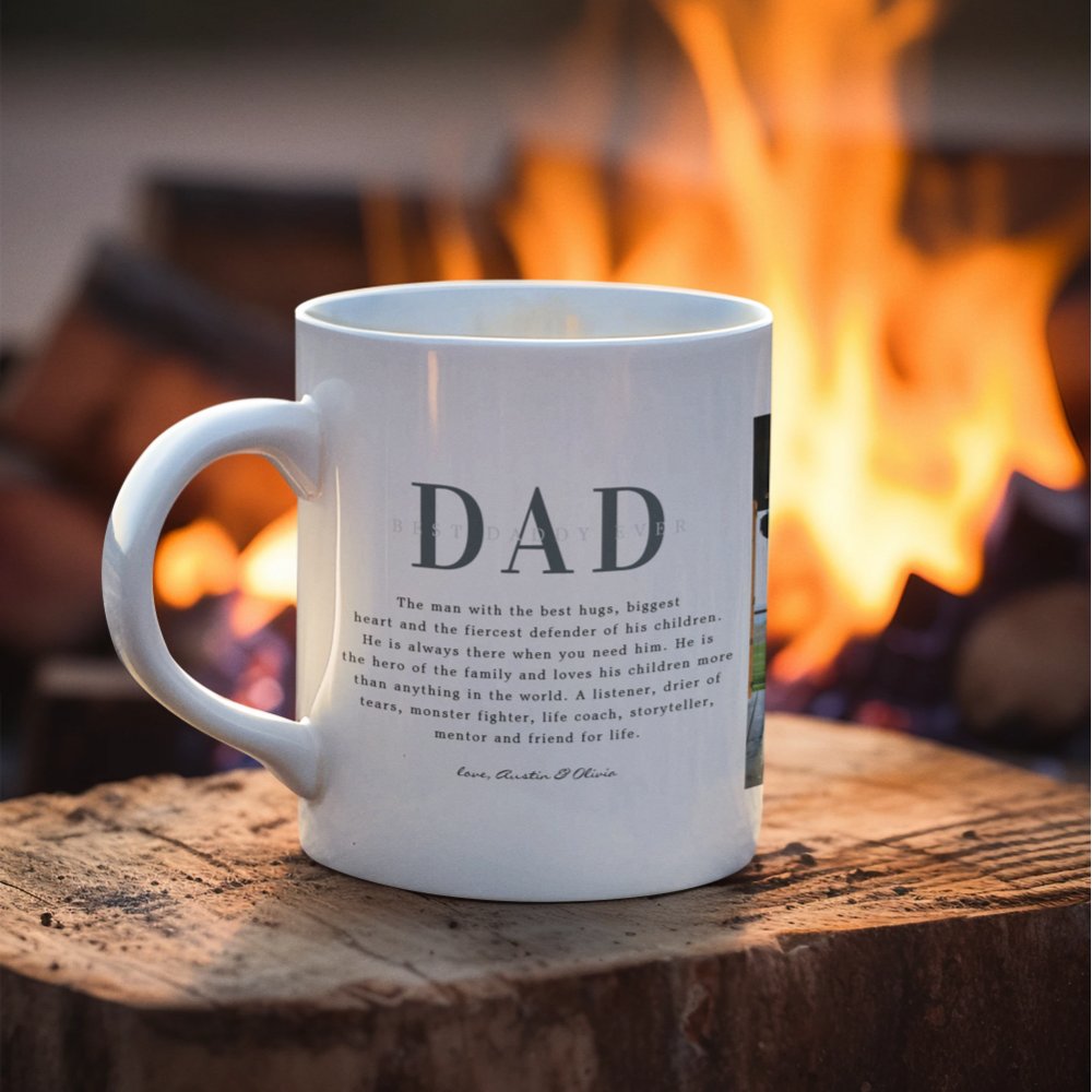 Discover Best Dad Ever Upload Photo Collage Custom Family Gift Coffee Mug