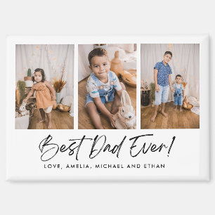 Best Dad Ever Three Photo Magnet