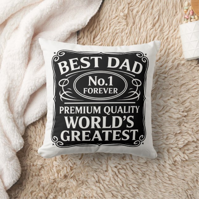 Best Dad Ever Throw Pillow (Blanket)
