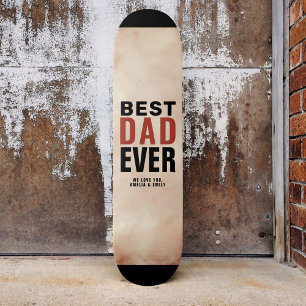 Best Dad Ever Trendy Watercolor Father`s Day Skateboard