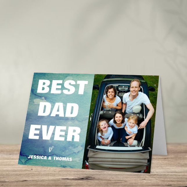 Best Dad Ever | Trendy Watercolor Father's Day Card (Creator Uploaded)