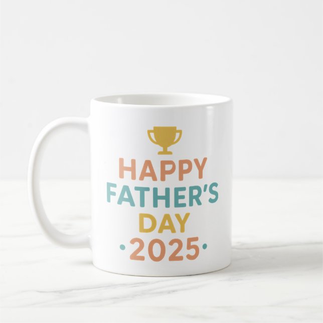 Best Dad Ever Trophy Mug Happy Father’s Day 2025 (Left)