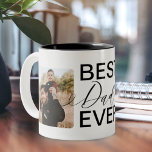 Best Dad Ever Two Full Photo Collage Two-Tone Coffee Mug<br><div class="desc">The perfect coffee mug for you dad! Customize with two of your favorite photo memories. Best dad Ever is dismayed in the center of the mug between the two photos. Perfect for father's day,  birthday etc. Designed by Moodthology Papery</div>