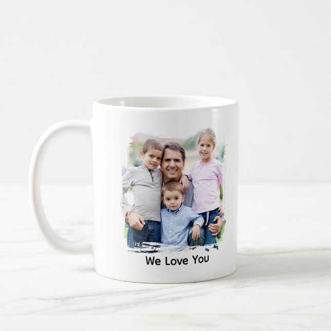 Best Dad Ever Two Photo Personalized Keepsake  Coffee Mug (Left)