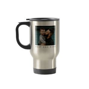 Best Dad Ever Two Photo Personalized Travel Mug