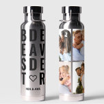 Best Dad Ever Typography Custom Names 4 Photo  Wat Water Bottle<br><div class="desc">Best Dad Ever Typography Custom Names 4 Photo</div>