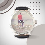Best Dad Ever Typography Father`s Day Photo Watch<br><div class="desc">The Best Dad Ever Typography Father`s Day Photo Watch. The design has a full photo. Modern typography in black and white colors overlays the photo. Personalize with your names and add your photo. Great gift for a dad or a grandpa for Father`s Day,  birthday or Christmas.</div>