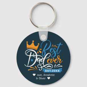 Best Dad Ever Typography Keychain