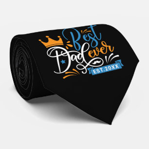 Best Dad Ever Typography  Neck Tie