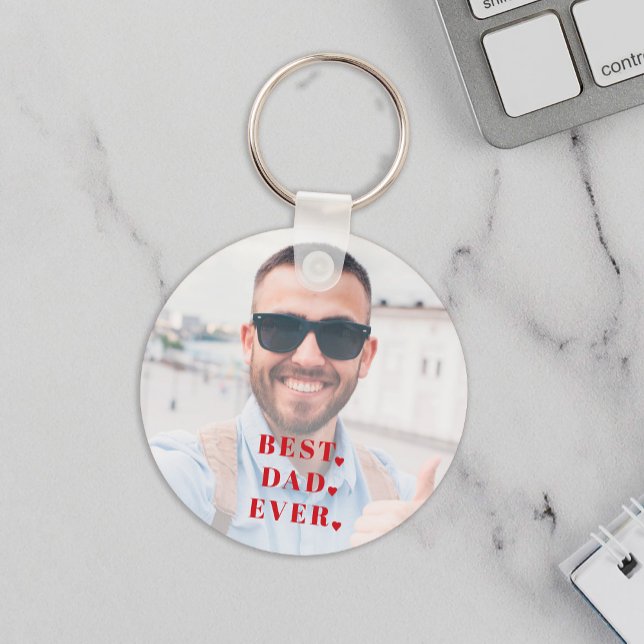 Best dad ever typography photo overaly keychain (Creator Uploaded)