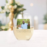Best Dad Ever Typography Photo Stemless Wine Glass<br><div class="desc">Gift for your dad on a father's day or birthdays. Typography font mixed with script font that says "Best Da Ever". You can add a photo.</div>