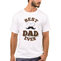 Best Dad Ever Typography with Glasses and Mustache