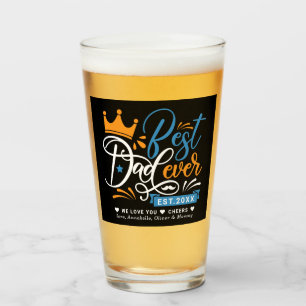 Best Dad Ever Typography Year Established   Glass
