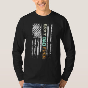 Best Dad Ever US American Flag Fathers Day Dad Pat T-Shirt