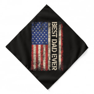 Best Dad Ever US American Flag Gifts for Father's Bandana