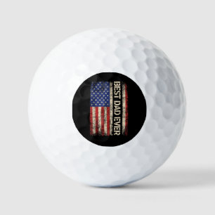 Best Dad Ever US American Flag Gifts for Father's  Golf Balls