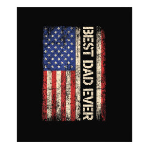 Best Dad Ever US American Flag Gifts for Father's  Photo Print