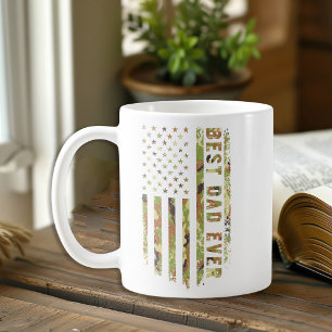 Best Dad Ever US Patriot Camouflage American Flag Coffee Mug