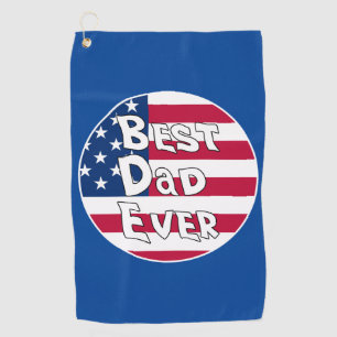 Best Dad Ever USA Flag Golf Towel