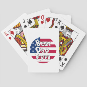 Best Dad Ever USA Flag Poker Cards