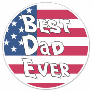Best Dad Ever USA Flag Sticker
