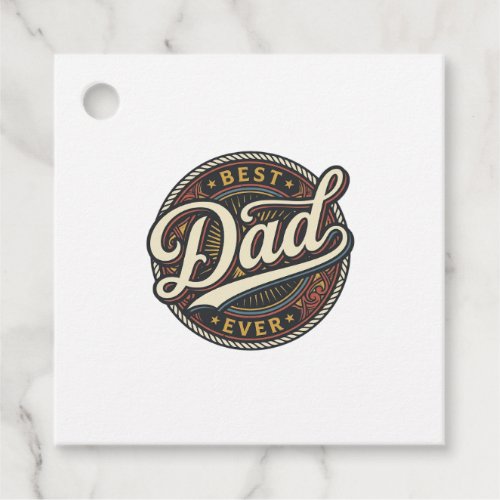 Best Dad Ever Vintage Badge T-Shirt Design_1 Favor Tags