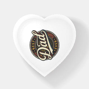 Best Dad Ever Vintage Badge T-Shirt Design_1 Paperweight