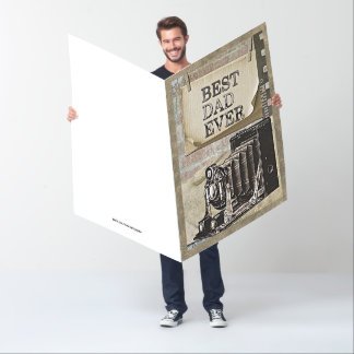 Best Dad Ever Vintage Camera Father's Day Biggest Card