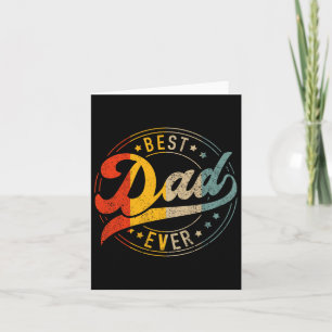 Best Dad Ever Vintage Colors Retro Fathers Day Bir Card