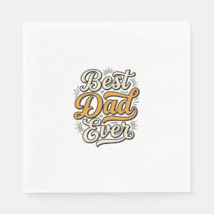 Best Dad Ever Vintage Lettering Shirt Design_1 Napkins