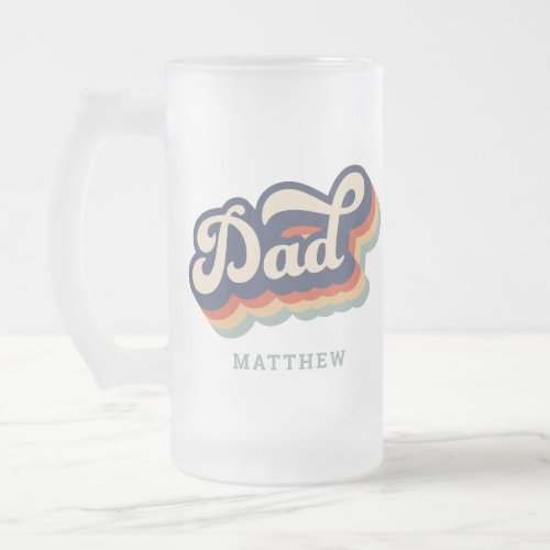 Best Dad Ever Vintage Seventies Script Beer Mug