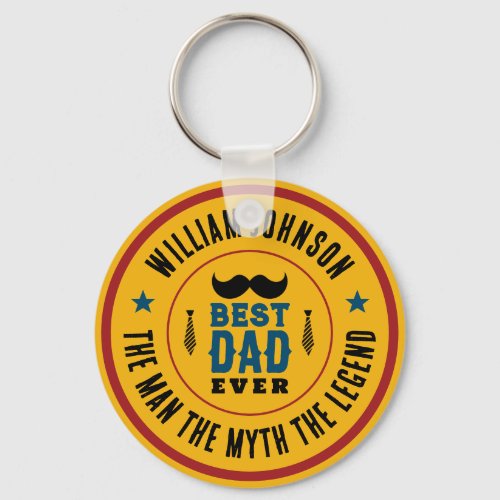 Best Dad Ever Vintage Western Country Fathers Day Keychain