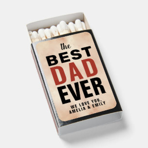 Best Dad Ever Watercolor Father`s Day Matchboxes