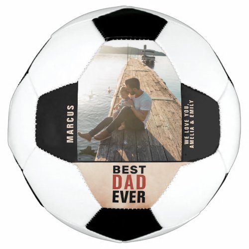 Best Dad Ever Watercolor Fathers Day Photo Basket Soccer Ball