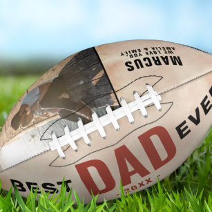 Best Dad Ever Watercolor Father`s Day Photo Football