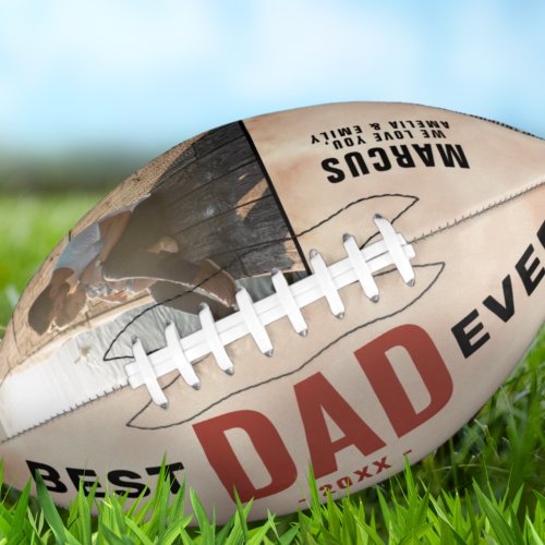 Best Dad Ever Watercolor Fathers Day Photo Football