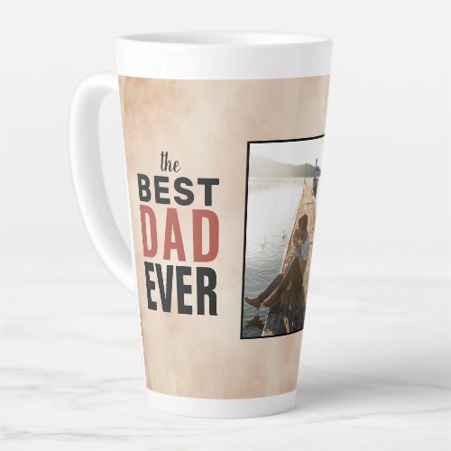Best Dad Ever Watercolor Fathers Day Photo Latte Mug