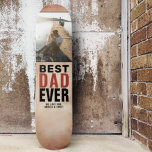 Best Dad Ever Watercolor Father`s Day Photo Skateboard<br><div class="desc">Best Dad Ever Watercolor Father`s Day Photo skateboard. Blush orange watercolor background with the best dad ever text is in trendy typography. Customize the text and add your photo.</div>